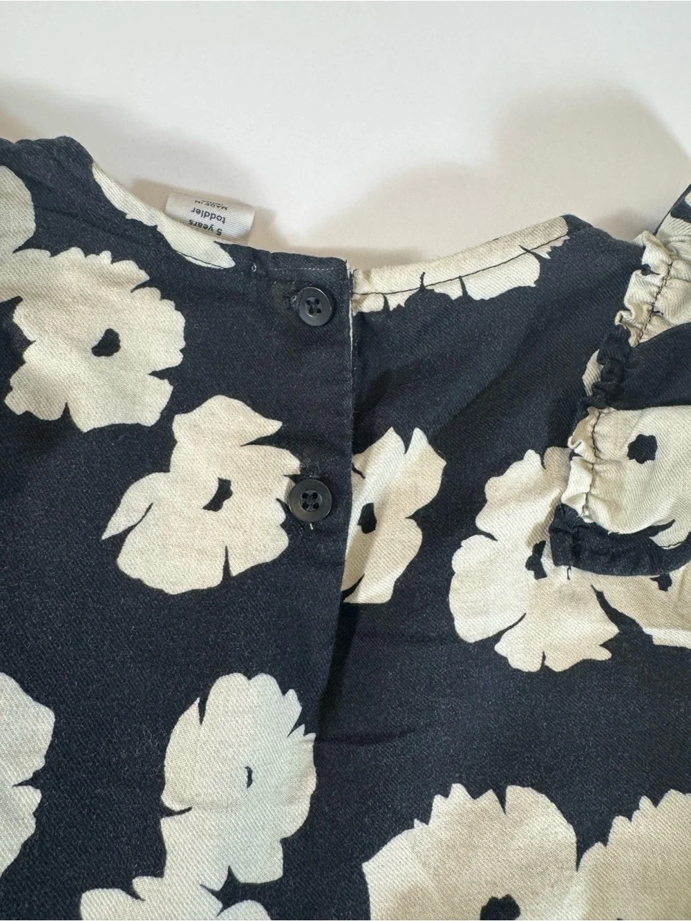GAP Black Dress with Cream Floral Print